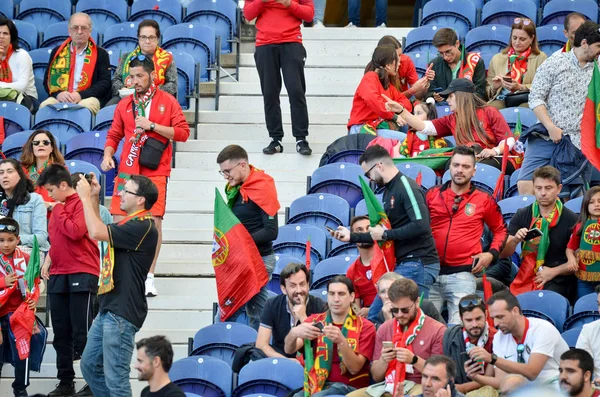 Porto, Portuglal-09 juni 2019: Portugese fans en toeschouwers — Stockfoto