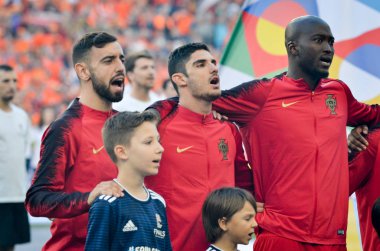 Porto, Portuglal - 09 Haziran 2019: Portekiz Milli Takımı teşekkür 