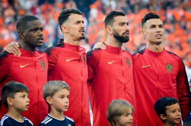 Porto, Portuglal - 09 Haziran 2019: Portekiz Milli Takımı teşekkür 