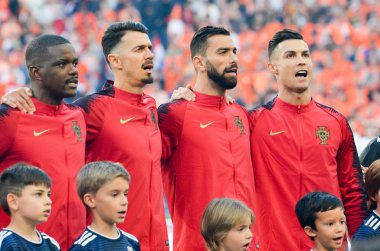 Porto, Portuglal - 09 Haziran 2019: Portekiz Milli Takımı teşekkür 