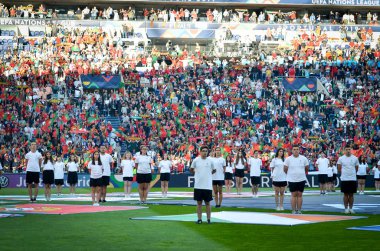 Porto, Portuglal - 09 Haziran 2019: Uefa sırasında futbol taraftarları 