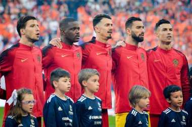 Porto, Portuglal - 09 Haziran 2019: Portekiz Milli Takımı teşekkür 