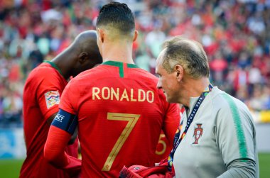 Porto, Portuglal - 09 Haziran 2019: Cristiano Ronaldo U sırasında