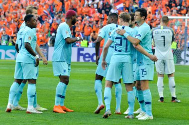 Porto, Portuglal - 09 Haziran 2019: Uef sırasında futbolcu