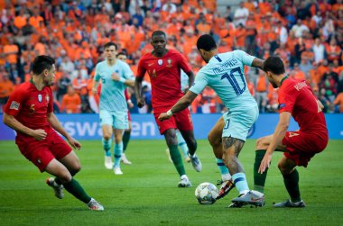 Porto, Portuglal - 09 Haziran 2019: Memphis Depay oyuncusu