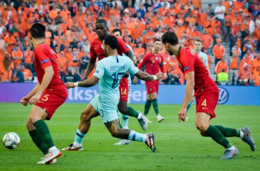 Porto, Portuglal - 09 Haziran 2019: Memphis Depay oyuncusu