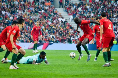 Porto, Portuglal - 09 Haziran 2019: Uef sırasında futbolcu