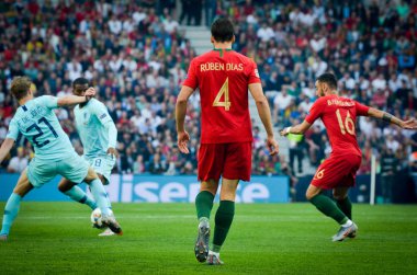 Porto, Portuglal - 09 Haziran 2019: U sırasında Ruben Dias oyuncu