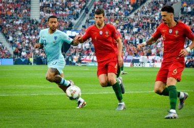Porto, Portuglal - 09 Haziran 2019: Memphis Depay oyuncusu
