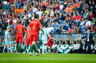 Porto, Portuglal - 09 Haziran 2019: Uef sırasında futbolcu