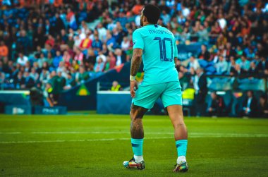 Porto, Portuglal - 09 Haziran 2019: Memphis Depay oyuncusu