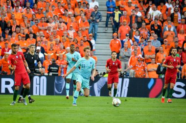Porto, Portuglal - 09 Haziran 2019: Frenkie de Jong oyuncu sırasında 