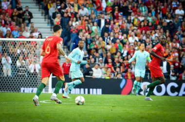 Porto, Portuglal - 09 Haziran 2019: Uef sırasında futbolcu