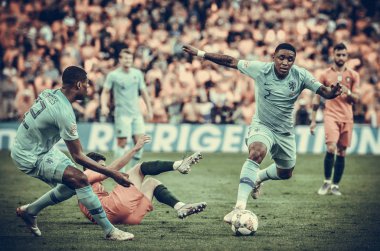 Porto, Portuglal - 09 Haziran 2019: Denzel Dumfries ve Steven Ber