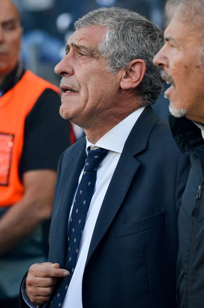 PORTO, PORTUGLAL - 09 de junho de 2019: Treinador Fernando Santos durante t — Fotografia de Stock