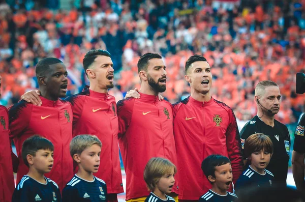 PORTO, PORTUGLAL - 09 iunie 2019: Echipa națională a Portugaliei mulțumește — Fotografie, imagine de stoc