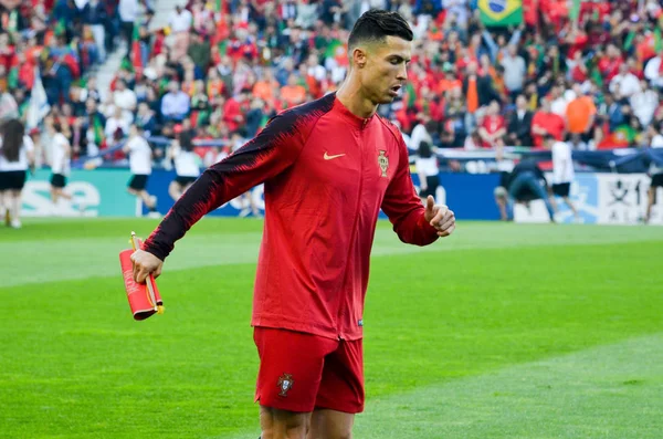PORTO, PORTUGLAL - 09 de junio de 2019: Cristiano Ronaldo player durin —  Fotos de Stock