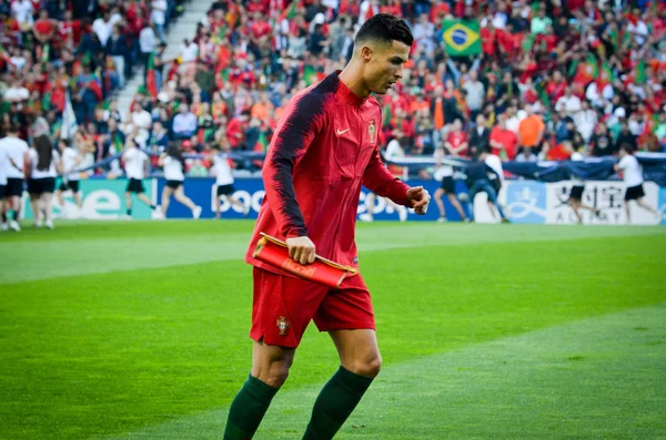 Porto, Portuglal-09 czerwca, 2019: gracz Cristiano Ronaldo Durin — Zdjęcie stockowe