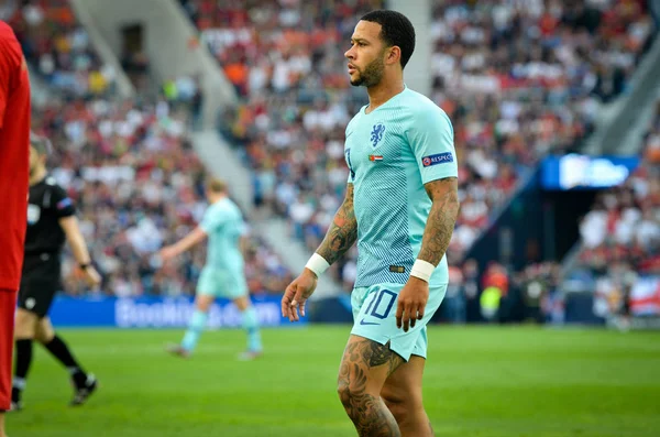 Porto, Portuglal - 09 Haziran 2019: Memphis Depay oyuncusu