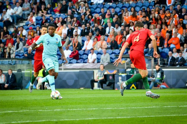 PORTO, PORTUGLAL - 09 de junho de 2019: Steven Bergwijn jogador durante — Fotografia de Stock