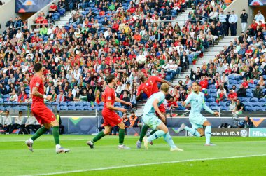 Porto, Portuglal - 09 Haziran 2019: Virgil van Dijk oyuncu sırasında 