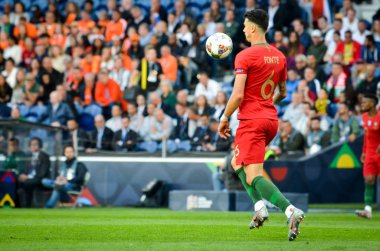 Porto, Portuglal - 09 Haziran 2019: Jose Fonte oyuncu u sırasında