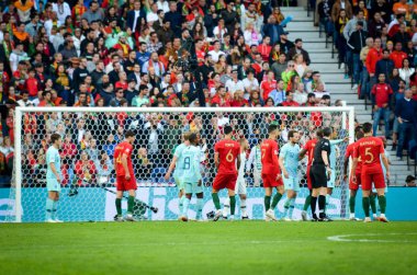 Porto, Portuglal - 09 Haziran 2019: Uef sırasında futbolcu