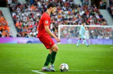 Porto, Portuglal - 09 Haziran 2019: Uef sırasında futbolcu