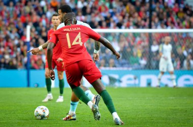 Porto, Portuglal - 09 Haziran 2019: William Carvalho oyuncu sırasında