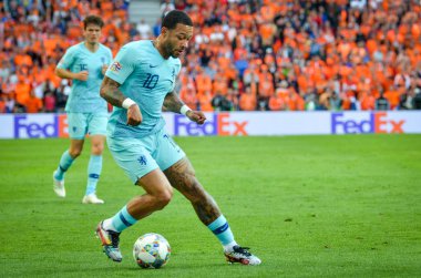 Porto, Portuglal - 09 Haziran 2019: Memphis Depay oyuncusu