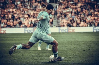 Porto, Portuglal - 09 Haziran 2019: Memphis Depay oyuncusu