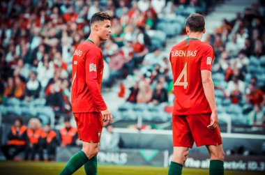 Porto, Portuglal - 09 Haziran 2019: Cristiano Ronaldo ve Ruben Di