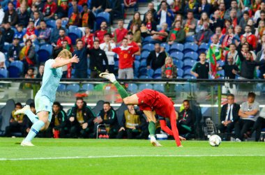 Porto, Portuglal - 09 Haziran 2019: Cristiano Ronaldo ve Matthijs