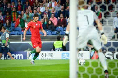 Porto, Portuglal - 09 Haziran 2019: Goncalo Guedes oyuncu