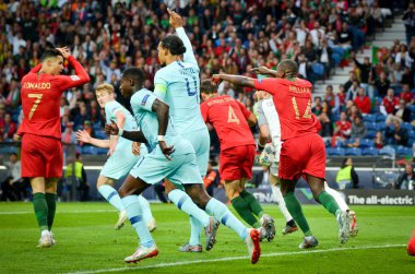 Porto, Portuglal - 09 Haziran 2019: Uef sırasında futbolcu