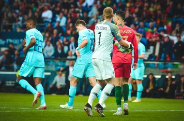 Porto, Portuglal - 09 Haziran 2019: Uef sırasında futbolcu