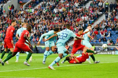Porto, Portuglal - 09 Haziran 2019: Uef sırasında futbolcu