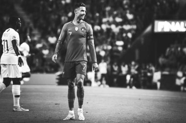 Porto, Portuglal - 09 Haziran 2019: Cristiano Ronaldo oyuncu durin