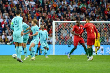 Porto, Portuglal - 09 Haziran 2019: Virgil van Dijk oyuncu sırasında 