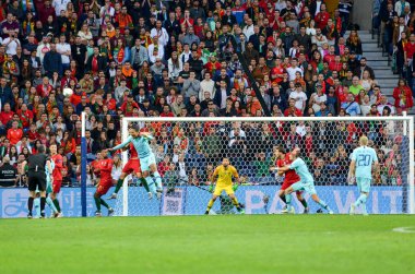 Porto, Portuglal - 09 Haziran 2019: Uef sırasında futbolcu