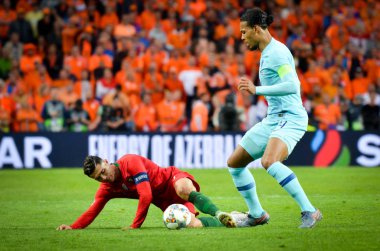 Porto, Portuglal - 09 Haziran 2019: Cristiano Ronaldo ve Virgil v