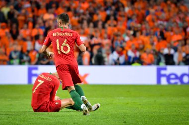 Porto, Portuglal - 09 Haziran 2019: Cristiano Ronaldo ve Virgil v