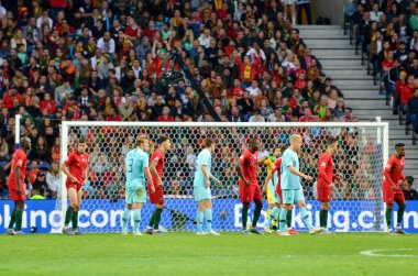 Porto, Portuglal - 09 Haziran 2019: Uef sırasında futbolcu