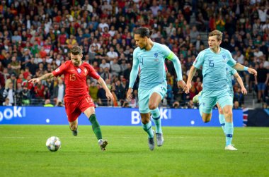 Porto, Portuglal - 09 Haziran 2019: Rafa Silva ve Virgil van Dijk