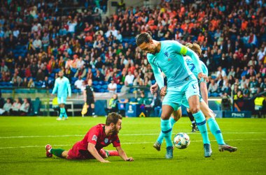 Porto, Portuglal - 09 Haziran 2019: Bernardo Silva ve Bernardo Si