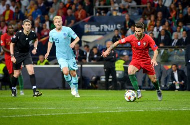 Porto, Portuglal - 09 Haziran 2019: Rafa Silva oyuncusu u sırasında