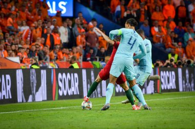 Porto, Portuglal - 09 Haziran 2019: Virgil van Dijk ve Bernardo S
