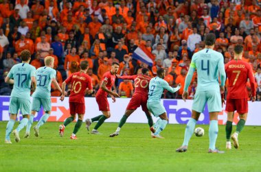Porto, Portuglal - 09 Haziran 2019: Nelson Semedo oyuncu sırasında