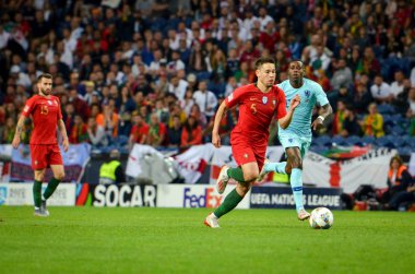 Porto, Portuglal - 09 Haziran 2019: Raphael Guerreiro oyuncu durin