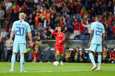 Porto, Portuglal - 09 Haziran 2019: Donny van de Beek ve Denzel D